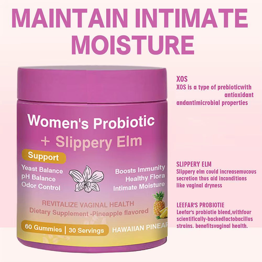 60Pcs Female Probiotic Gummies for Intimate Care Optimize Gut Microbiota, Enhance Immunity, and Improve Overall Health Level